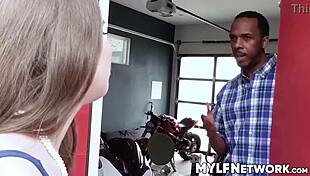 Alex's Car Breaks Down Neighbor Pounds Her Wet Cunt Hard!