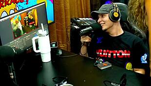 A Novinha Flashes Wet Pussy on Podcast Leading to Fiery Barraco Creampie
