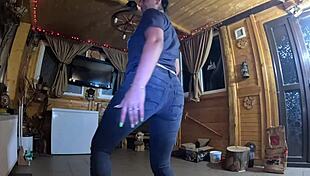 worship my huge curvy ass in tight jeans then face-fuck it with cum play