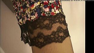 wife lifts skirt flashing red panties