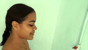 Hot Shower with Sexy Stepsis Brunette Latina Big Lips