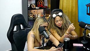 A Novinha Flashes Wet Pussy on Podcast Leading to Fiery Barraco Creampie