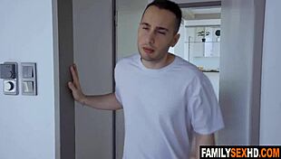 Hot Stepsister's Shaved Pussy and Mouth Face-Fucked by Monster Cock