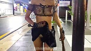 hairy upskirt flashing teases in public trick or treat