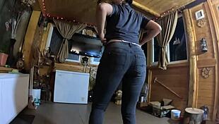 worship my huge curvy ass in tight jeans then face-fuck it with cum play