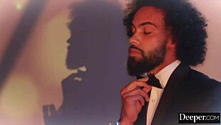 Kenna James begs deeper in interracial mmf double penetration with deepthroat and cum on small tits