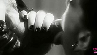 during her photoshoot smoking brunette gives deepthroat blowjob then fucked missionary