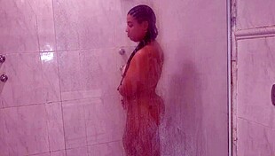 bbw quivers with lust under steamy shower pounding