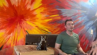 muscular latina bodybuilder fucks delivery boy