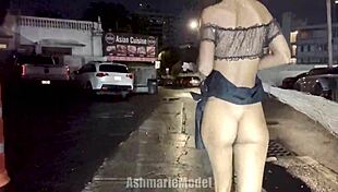 hairy upskirt flashing teases in public trick or treat