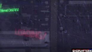 vienna black young brunette shoplifter chokes on security cock