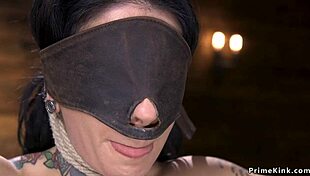 alt brunette slave bound hogtied gagged fingered deepthroated and toy punished hard