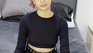 What secrets does tiny emo goth teen reveal in casting interview before creampie filling?