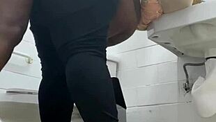 Hot bathroom quickie dumps thick cum in dripping pussy!
