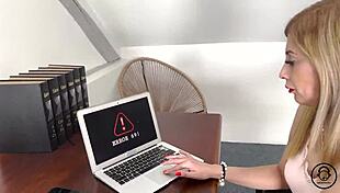 arab milf rides computer techs big cock cowgirl style