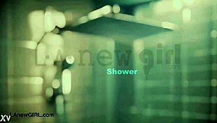 captivating brunette beauty relaxes in steamy shower session