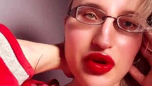 perfect glossy red lips tease your wallet in lipstick findom joi 😘💋