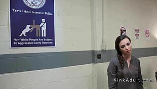 Can you believe airport security stuffs anal toys into two bound lesbians?!