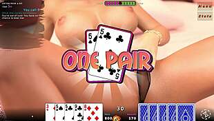 damn amanda strips naked in spicy poker hentai game