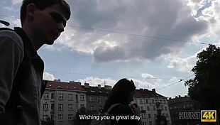 i spot this hot tourist and pay her cash for fingering fun at my spot