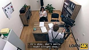 soaked t-shirt turns into rough office teen pounding