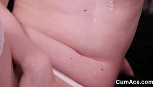 naughty kitten craves jizz facial bukkake handjob swallows every hot load pov