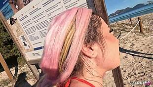 Risky Beach Anal with Saggy-Titted German Maria Gail by Stranger