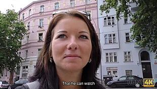 i spot this hot tourist and pay her cash for fingering fun at my spot