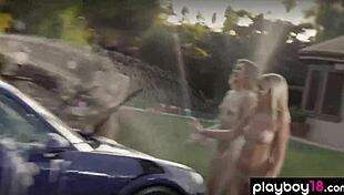 Jade luv's petite asian body and tiny bikini slip off as she bubbles with skinny czech bffs