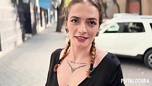 Tattooed Spanish girl caught and creampied hard outdoors