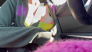 italian milf artemisia love flashes huge boobs on sexy car ride