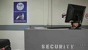 Can you believe airport security stuffs anal toys into two bound lesbians?!