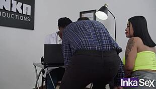 damn! peruvian latina's huge saggy tits fool old hubby with gynecologist pounding!