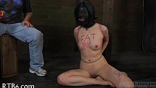 Ouch! Cutie screams through senseless brutal caning punishment!