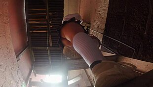 professor sneaks upskirts on busty latina plumbing students