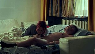 Screaming redhead stepmom's wet pussy pounded roughly. Cum covers her slutty body after loud sex.