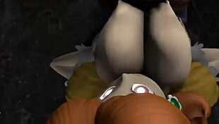 i can't stop titfucking this possessed princess daisy's huge tits with my monster cock