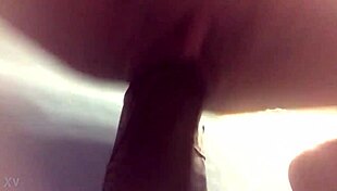 Young wife crams monster dildo deep into tight pussy craving more