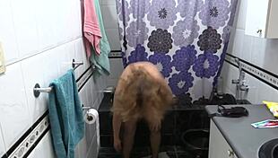 hot wife 😘 flashes huge tits big pussy in jeans then fucks while watched