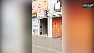 street milf whore bends for hardcore anal until cock dirties with shit