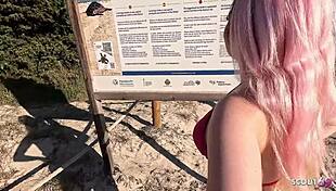 Risky Beach Anal with Saggy-Titted German Maria Gail by Stranger