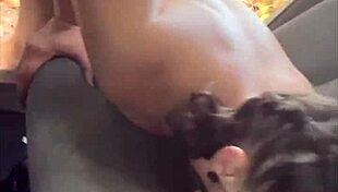 streetwalker big ass tits bounce as she watches doggystyle creampie pounding