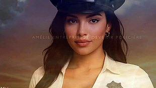 sexy police babe tempts with huge boobs ready for action