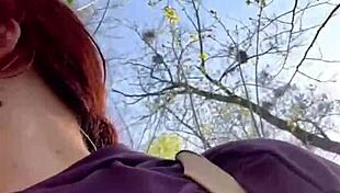 Kinky redhead milf craves forest humiliation and bdsm orgasms outdoors!