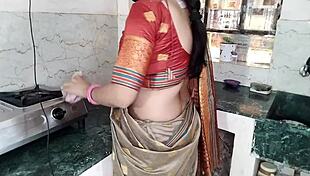Village Bhabhi's Intense Kitchen Sex with Devar's Huge Cock in Tight Pussy