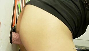 whenever busty redhead craves cock she hits gloryhole deepthroats rides big monster cumshots