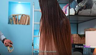 Horny Officers Drill Innocent Latina Shoplifter Teen Pussy at Work