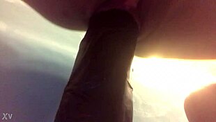 Young wife crams monster dildo deep into tight pussy craving more