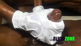 innocent interview turns into steamy fantasy massage with tiny ebony tits