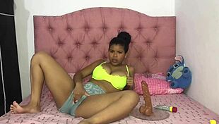 hot colombian latina ride this fat dildo pussy dripping wet?? you like watching